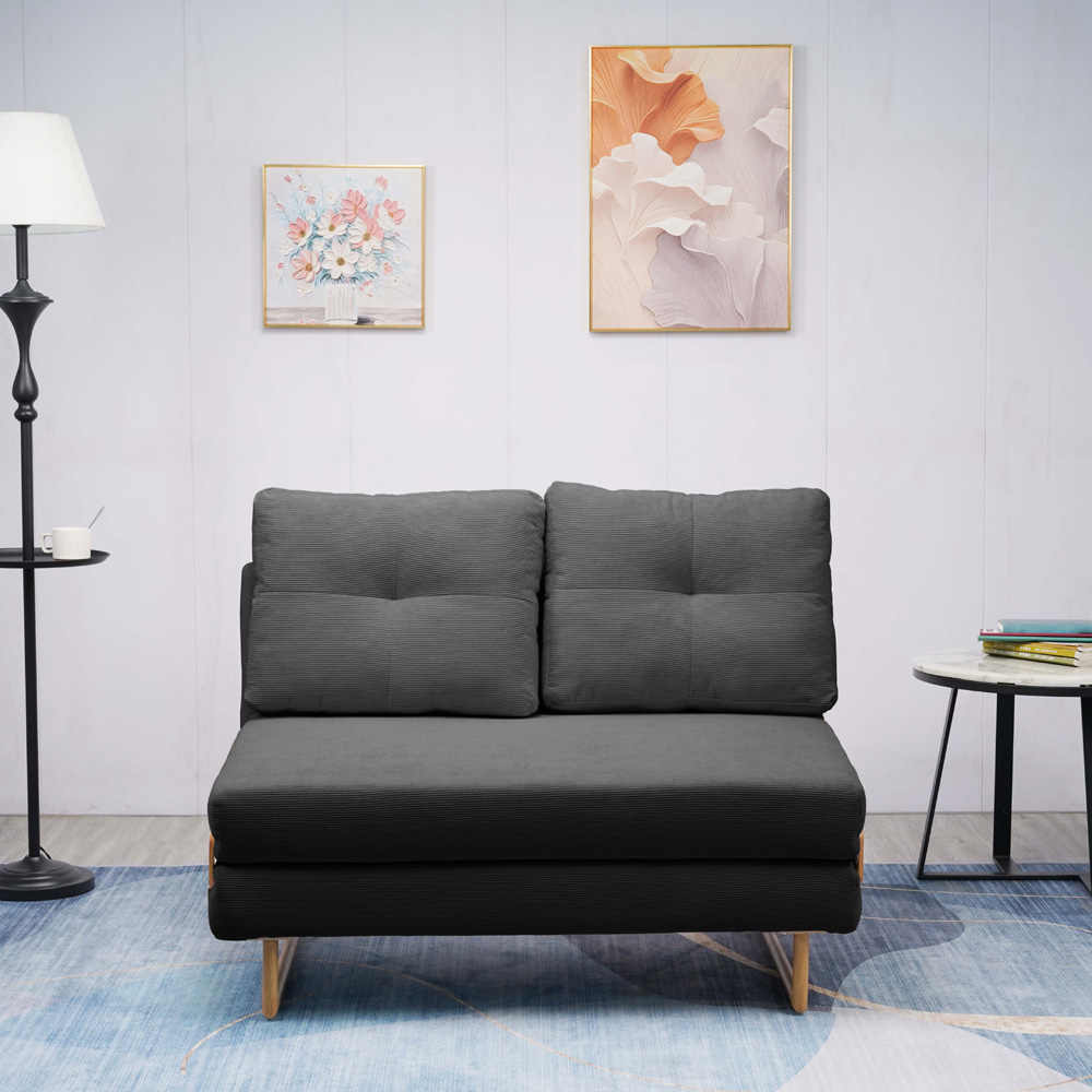 ספה 120 ס"מ נפתחת למיטה מרופדת בד קורדרוי HOME DECOR דגם לילך 120