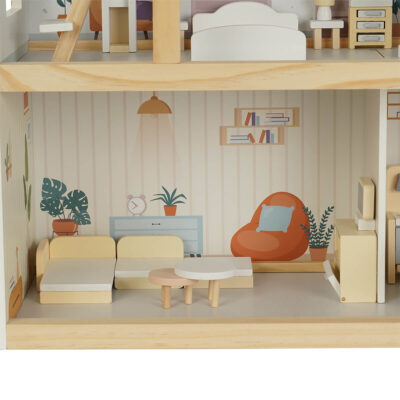 בית בובות מאובזר וילה אורבנית מעץ – Urban Villa Doll House מבית Dainy's