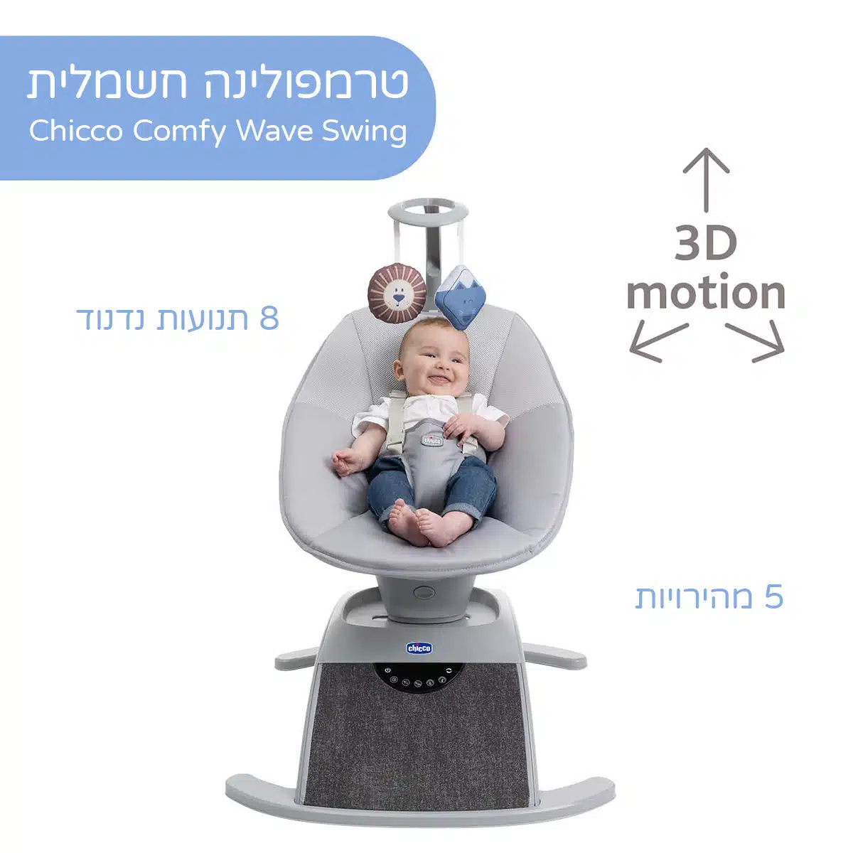 טרמפולינה חשמלית קומפי ווייב - Comfy Wave Bouncer מבית Chicco טרמפולינה חשמלית קומפי ווייב - Comfy Wave Bouncer מבית Chicco