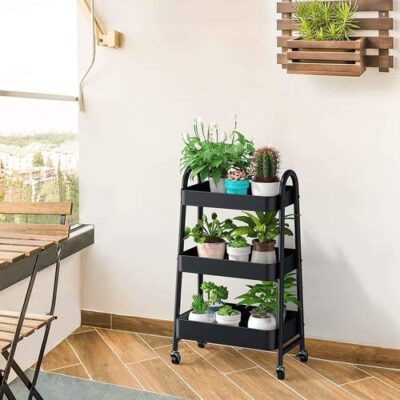 עגלת שירות ניידת אובלי 3 תאים דגם 1155n33 מבית Garden Top