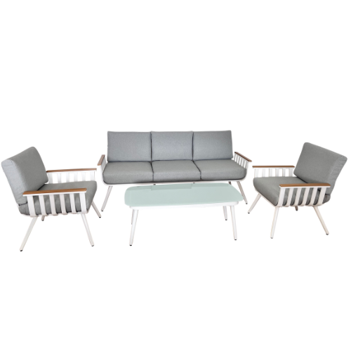 מערכת ישיבה אלומיניום לגינה 4 חלקים דגם צרפת מבית Playa