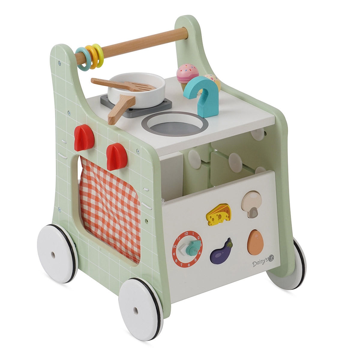 הליכון עגלת מטבח מעץ - Wooden Kitchen Activity Walker מבית Dainy's