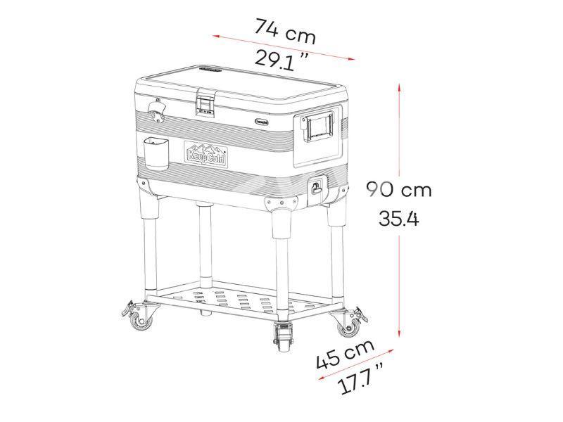 קול-בר על גלגלים 70 ליטר דגם Duramax Patio מבית KeepCold