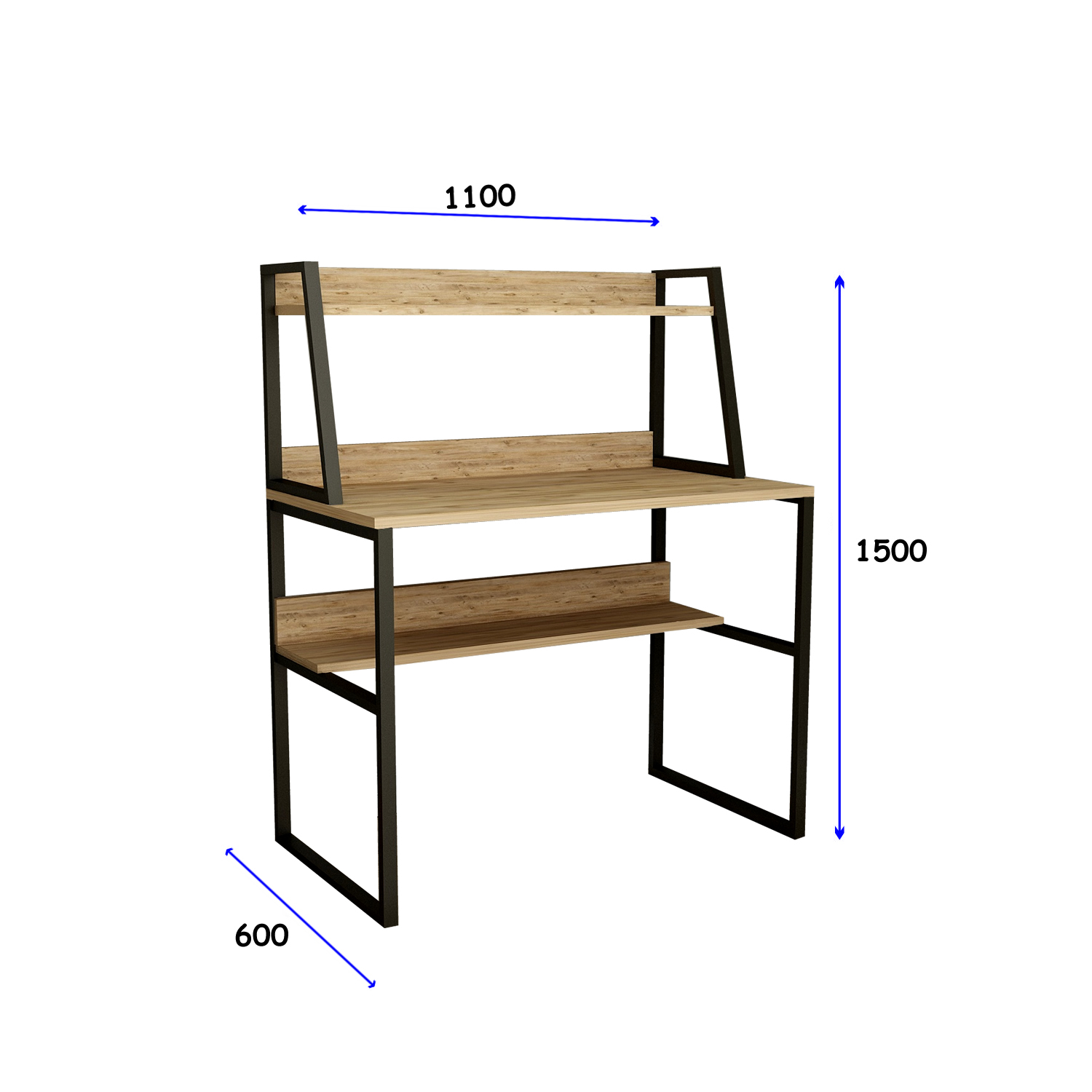 שולחן כתיבה ומדפים דגם סיון מבית Tudo Design