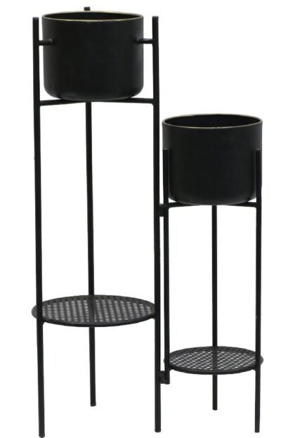 זוג מעמדי עציצים ומדף רשת דגם עוז מבית TUDO DESIGN