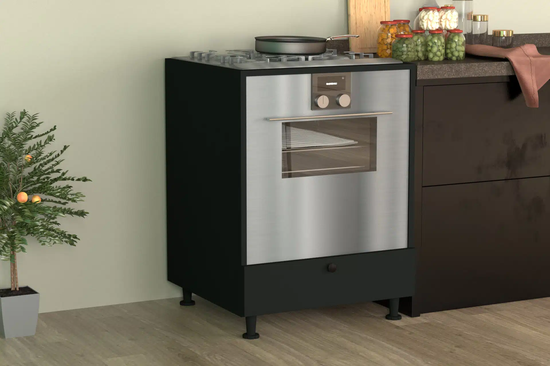 ארון שירות לתנור בילט אין וכיריים דגם ARAVA מבית TUDO DESIGN