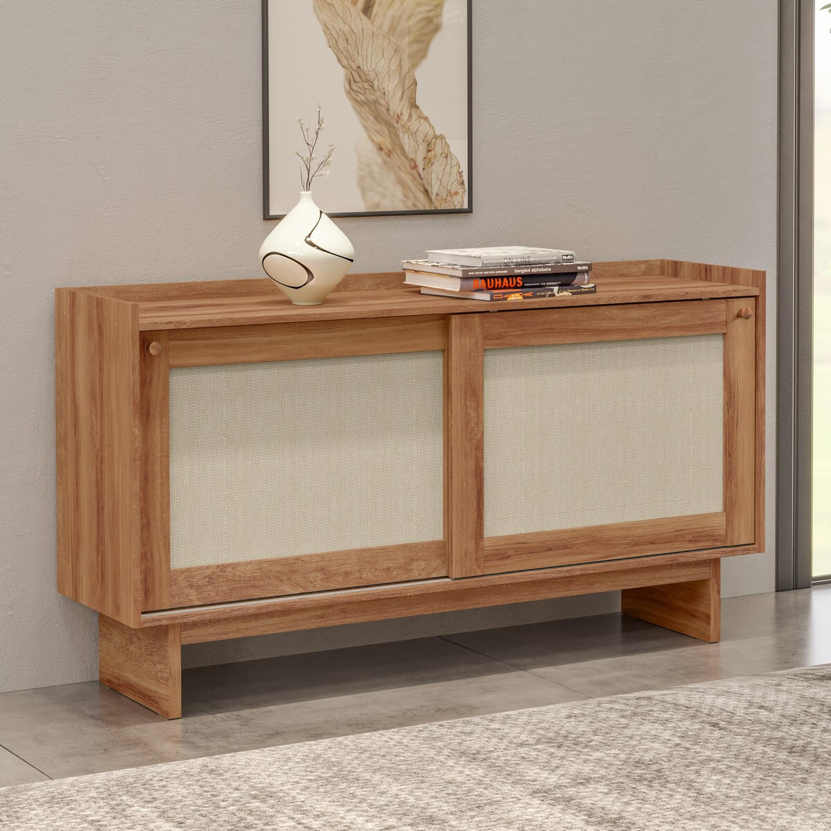 קומודה שידת אחסון מעוצבת רוחב 140 ס”מ דגם RUSTIC מבית Bradex