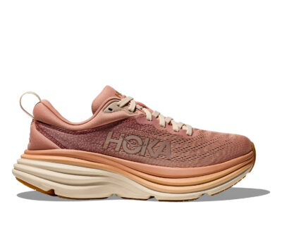 נעלי ספורט לנשים צבע חול אבן/קרם דגם Bondi Wide 8 מבית HOKA
