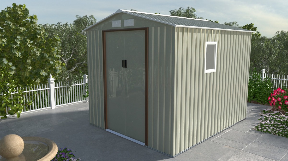 מחסן מתכת פרמיום לגינה במידות 2.13X3.19 דגם 11t710 מבית Garden Top