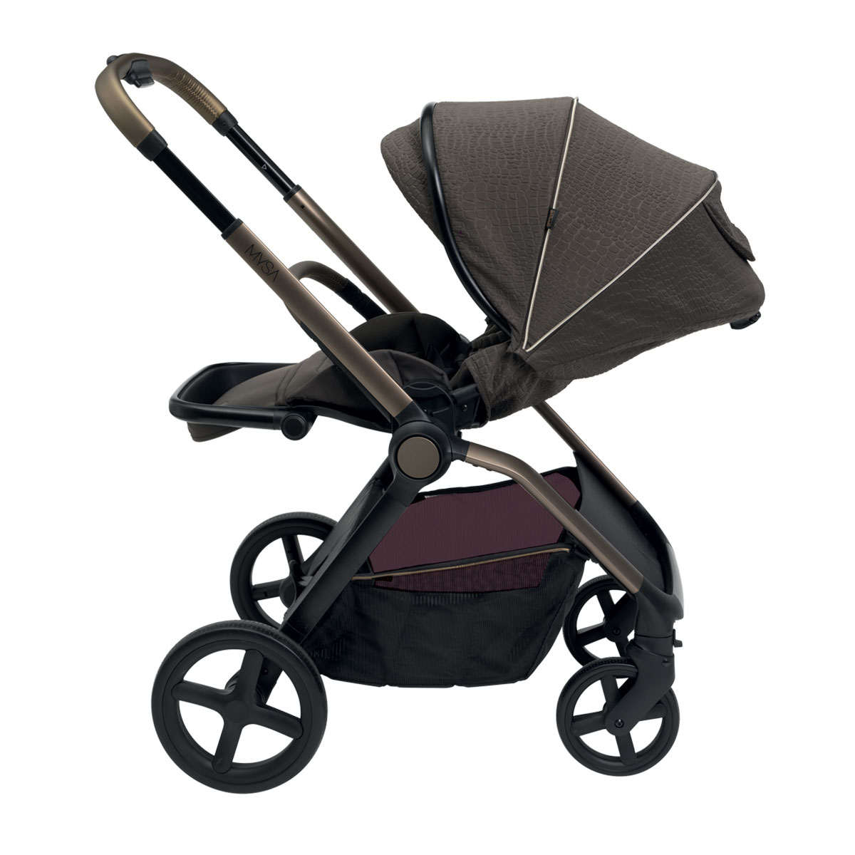 עגלה משולבת סל שכיבה מיסה ברונזה ליזרד - Mysa Stroller Bronze Lizard RE_LUX מבית Chicco