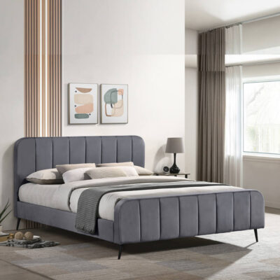 מיטה זוגית מרופדת בד קטיפתי דגם גוליאן מבית Home Decor