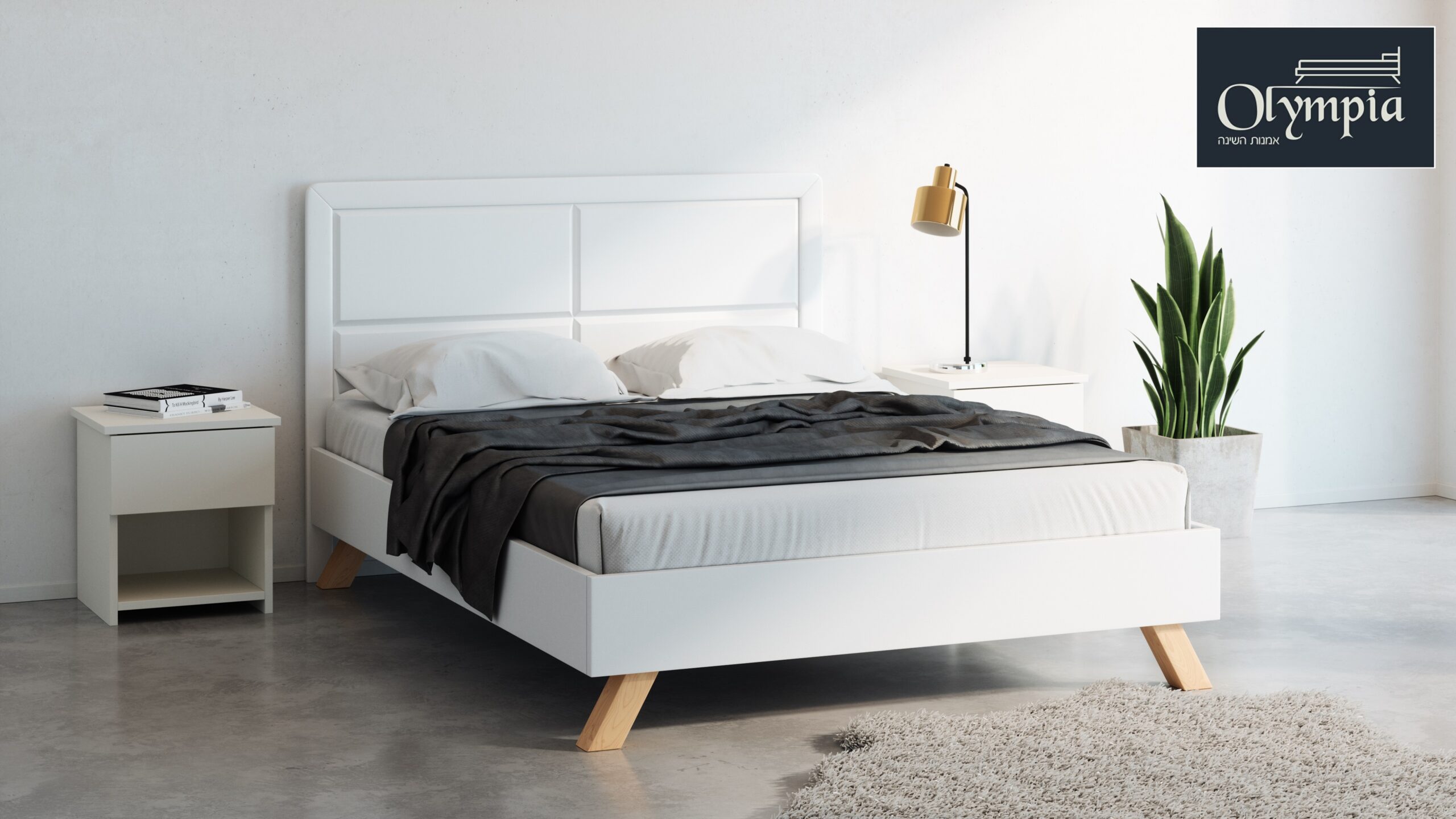 מיטה זוגית כולל מזרן קפיצים דגם 6021 מבית OLYMPIA