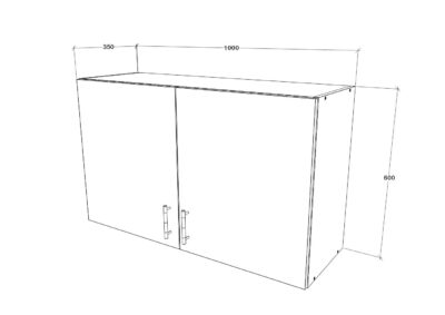 ארון שירות עליון למטבח ברוחב 1 מטר דגם SINAI מבית TUDO DESIGN