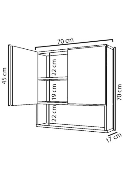 ארונית אמבטיה לתליה עם מראה דגם הילטון מבית Tudo Design