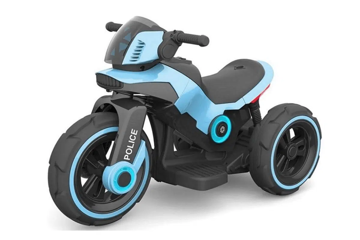 אופנוע ממונע מדליק לילדים פוליס POLICE 6V עם 3 גלגלים במגוון צבעים לבחירה