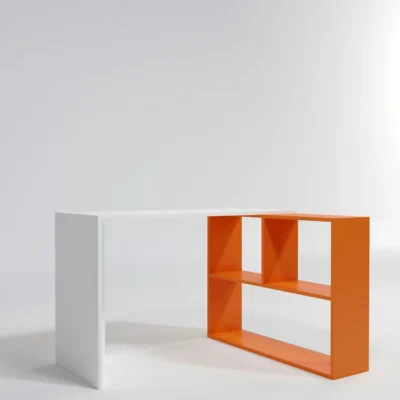 עמדת עבודה עם ספריה פינתית דגם Can-X מבית HOMAX