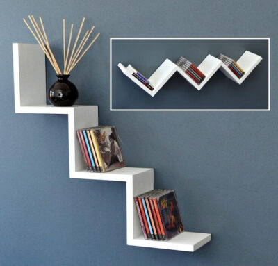 זוג מדפי MDF מעוצבים – אלכסונים מבית Homax