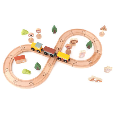 סט רכבת מעץ 35 חלקים - ‏‏‏‏Wooden Train Set 35 pcs מבית Dainy's