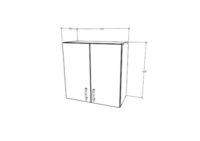 ארון שרות עליון למטבח רוחב 60 ס"מ דגם LOTEM מבית Tudo Design