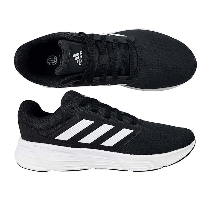 נעלי ריצה לגברים בצבע שחור/לבן דגם GALAXY 6 מבית ADIDAS
