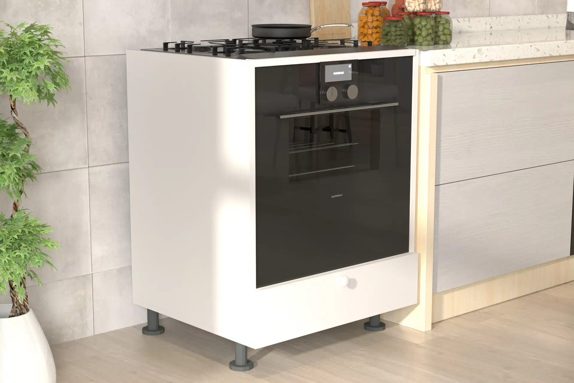 ארון שירות לתנור בילט אין וכיריים דגם ARAVA מבית TUDO DESIGN