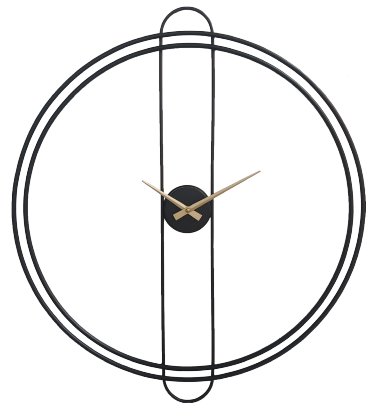 שעון קיר דגם רינג שחור מבית Tudo Design
