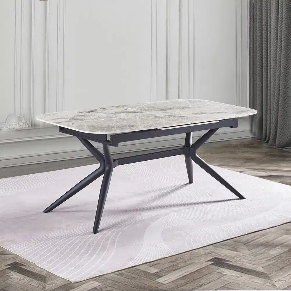 שולחן אוכל אבן קרמית נפתח 1.8–2.4 מטר דגם חץ מבית HOME DECOR שולחן אוכל אבן קרמית נפתח 1.8–2.4 מטר דגם חץ מבית HOME DECOR