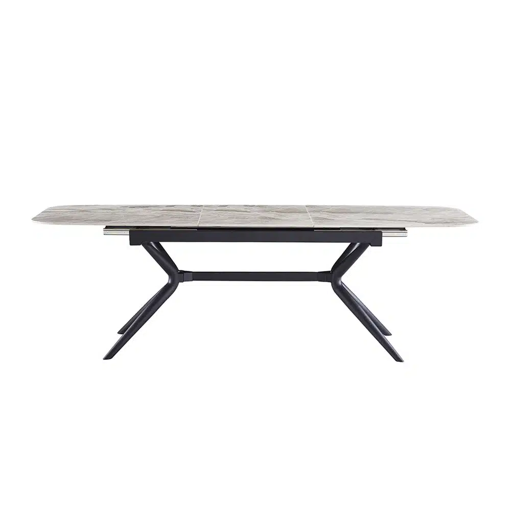 שולחן אוכל אבן קרמית נפתח 1.8–2.4 מטר דגם חץ מבית HOME DECOR