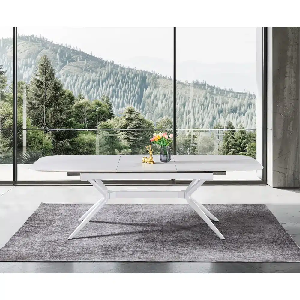 שולחן אוכל אבן קרמית נפתח 1.8–2.4 מטר דגם חץ מבית HOME DECOR