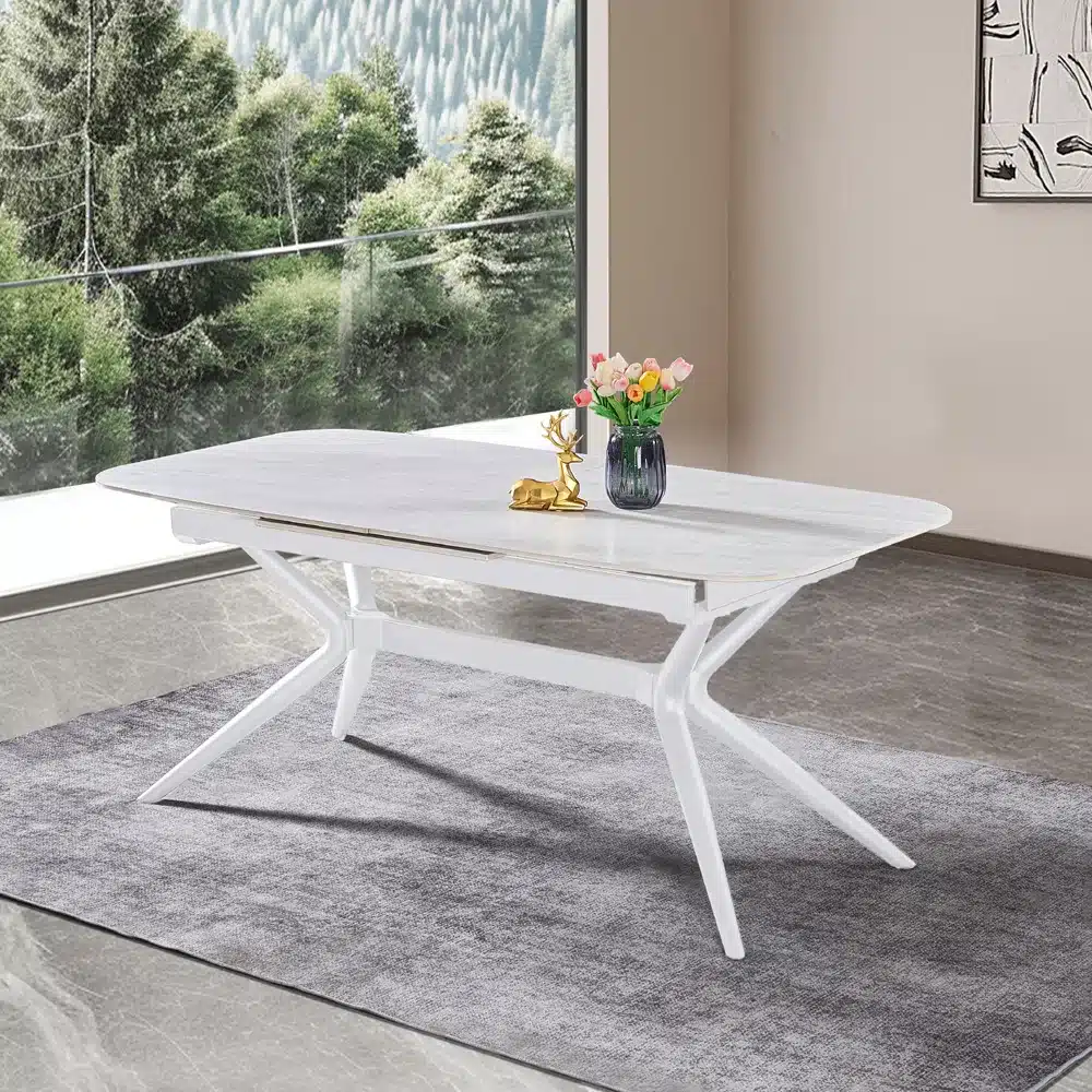 שולחן אוכל אבן קרמית נפתח 1.8–2.4 מטר דגם חץ מבית HOME DECOR שולחן אוכל אבן קרמית נפתח 1.8–2.4 מטר דגם חץ מבית HOME DECOR