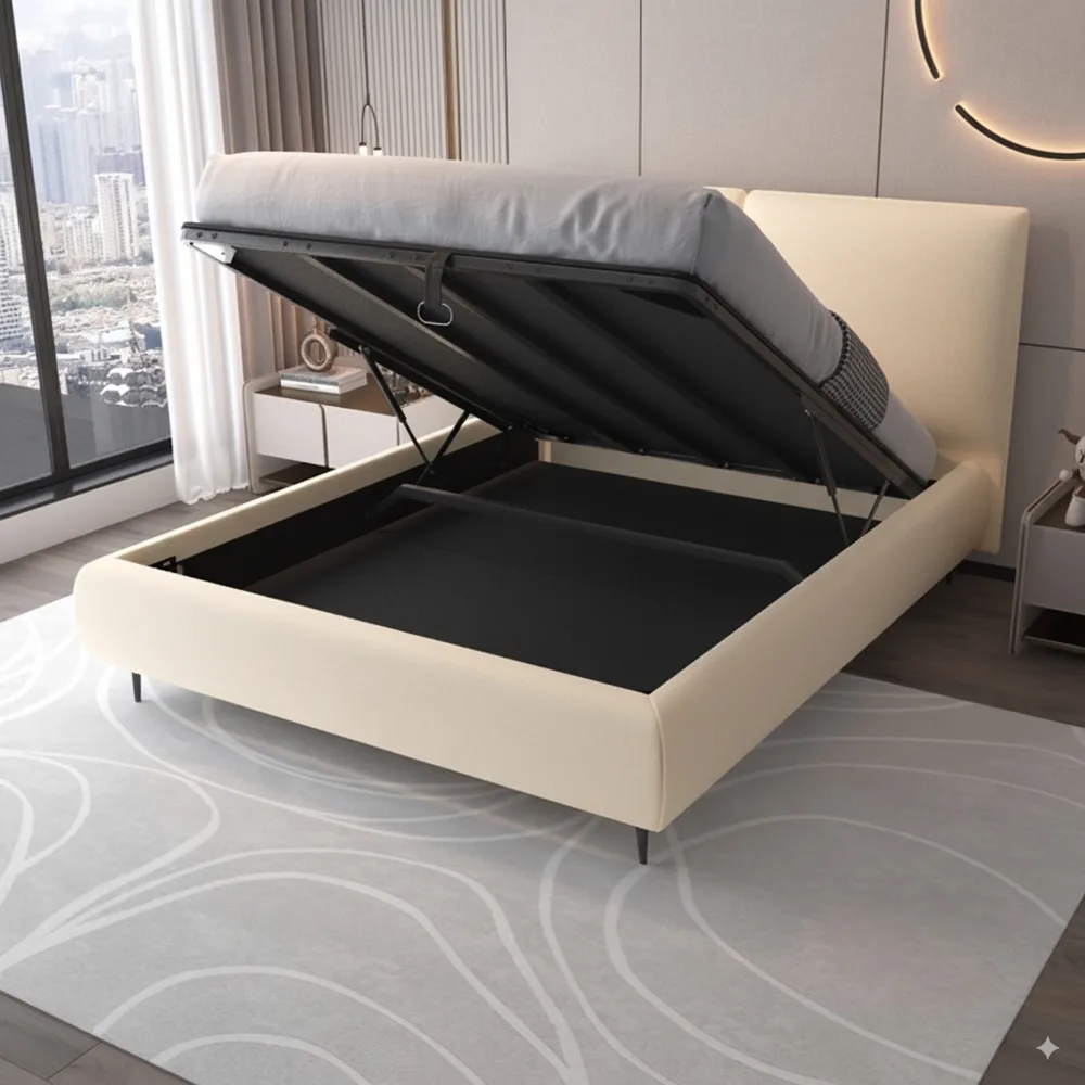 מיטה זוגית מעוצבת עם ארגז מצעים דגם מליסה מבית HOME DECOR