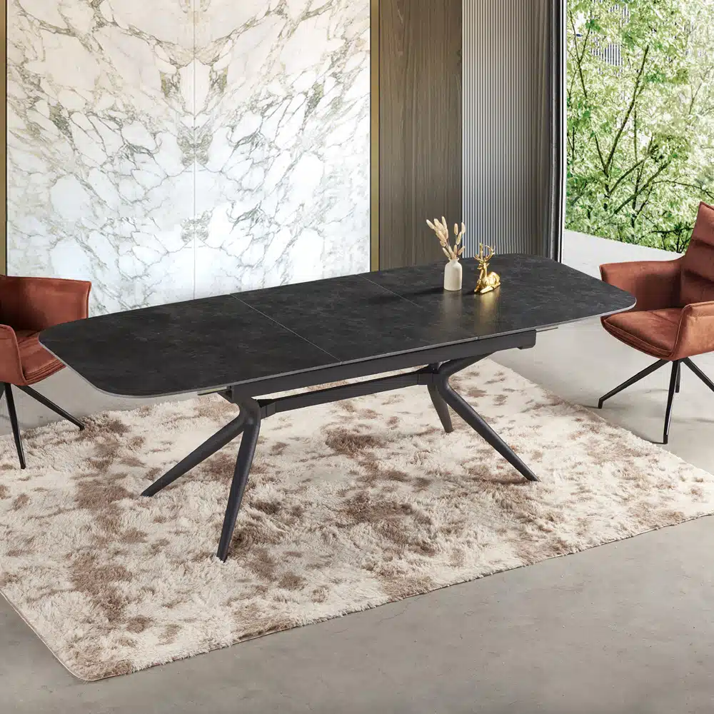שולחן אוכל אבן קרמית נפתח 1.8–2.4 מטר דגם חץ מבית HOME DECOR שולחן אוכל אבן קרמית נפתח 1.8–2.4 מטר דגם חץ מבית HOME DECOR