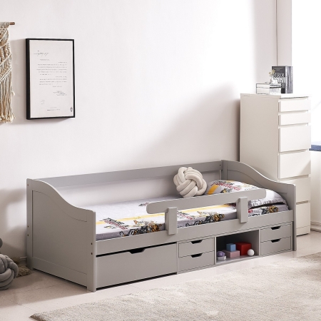 מיטת ילדים עם מגירות אחסון מעקה בטיחות ומזרן דגם BRAVO מבית BRADEX מיטת ילדים עם מגירות אחסון מעקה בטיחות ומזרן דגם BRAVO מבית BRADEX