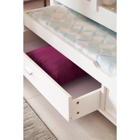 מיטת ילדים מעץ מלא עם מיטת חבר נשלפת ומגירות אחסון כולל מזרנים דגם SUNNY מבית BRADEX מיטת ילדים מעץ מלא עם מיטת חבר נשלפת ומגירות אחסון כולל מזרנים דגם SUNNY מבית BRADEX