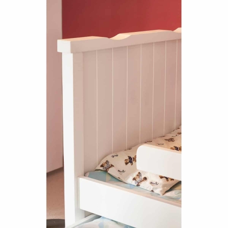 מיטת ילדים מעץ מלא עם מיטת חבר נשלפת ומגירות אחסון כולל מזרנים דגם SUNNY מבית BRADEX