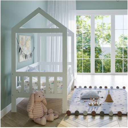 מיטת ילדים בצורת בית כוללת מזרנים מעקה בטיחות ומיטת חבר דגם TEDDY מבית BRADEX מיטת ילדים בצורת בית כוללת מזרנים מעקה בטיחות ומיטת חבר דגם TEDDY מבית BRADEX