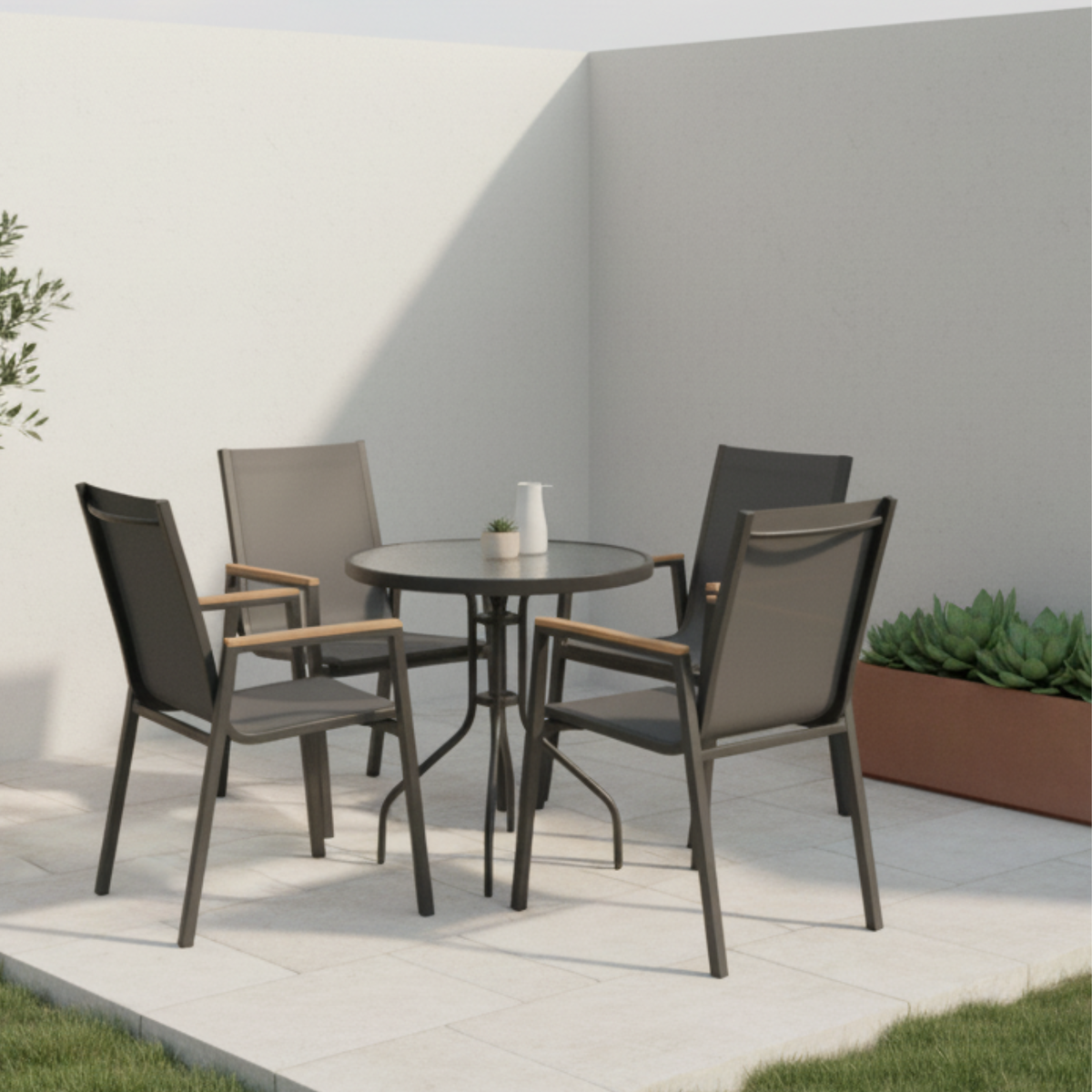 סט פינת אוכל שולחן מדריד עם 4 כיסאות לימה מבית PLAYA