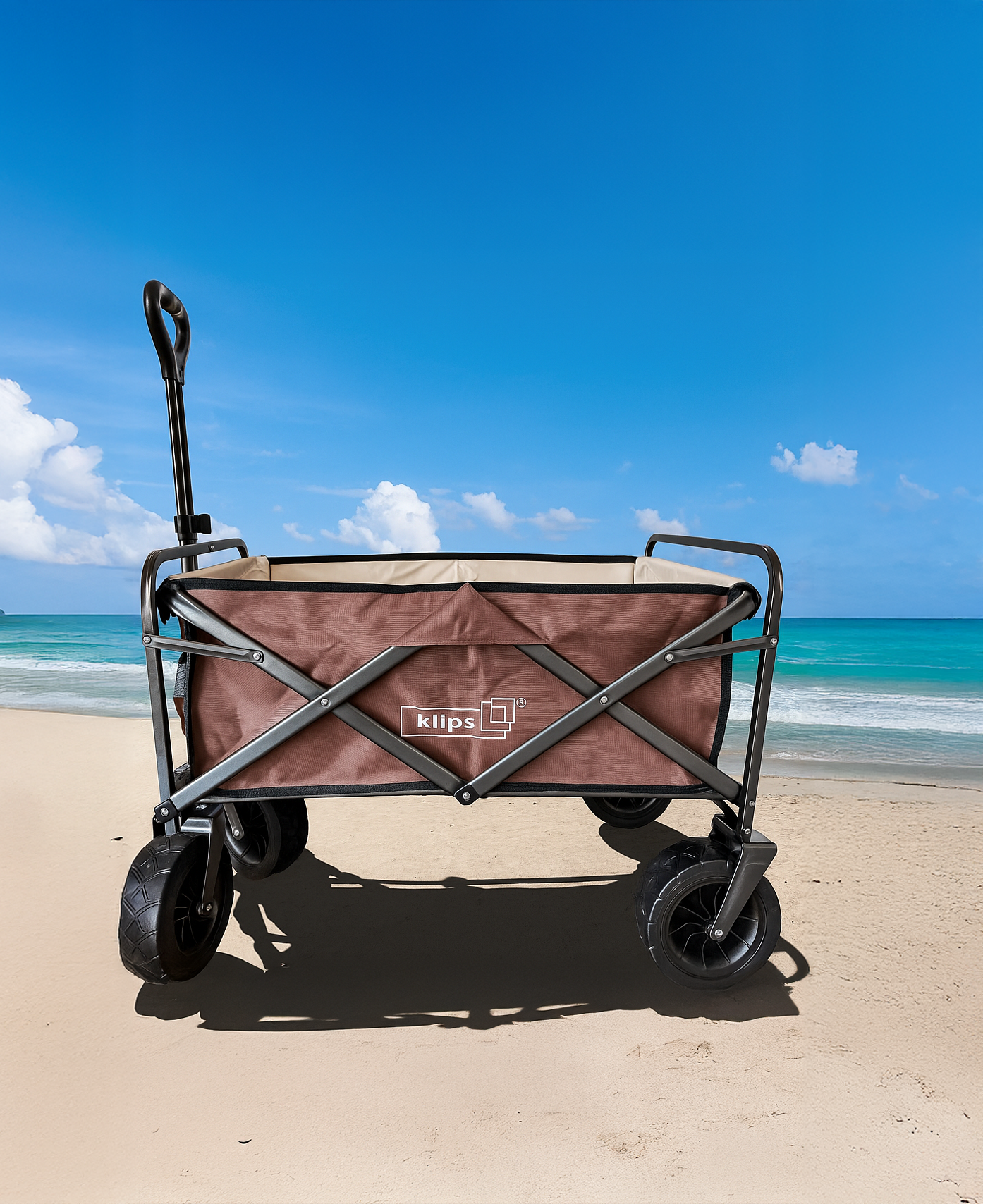 עגלת קמפינג 120 ק"ג ידית טלסקופית דגם Rose מבית Klips