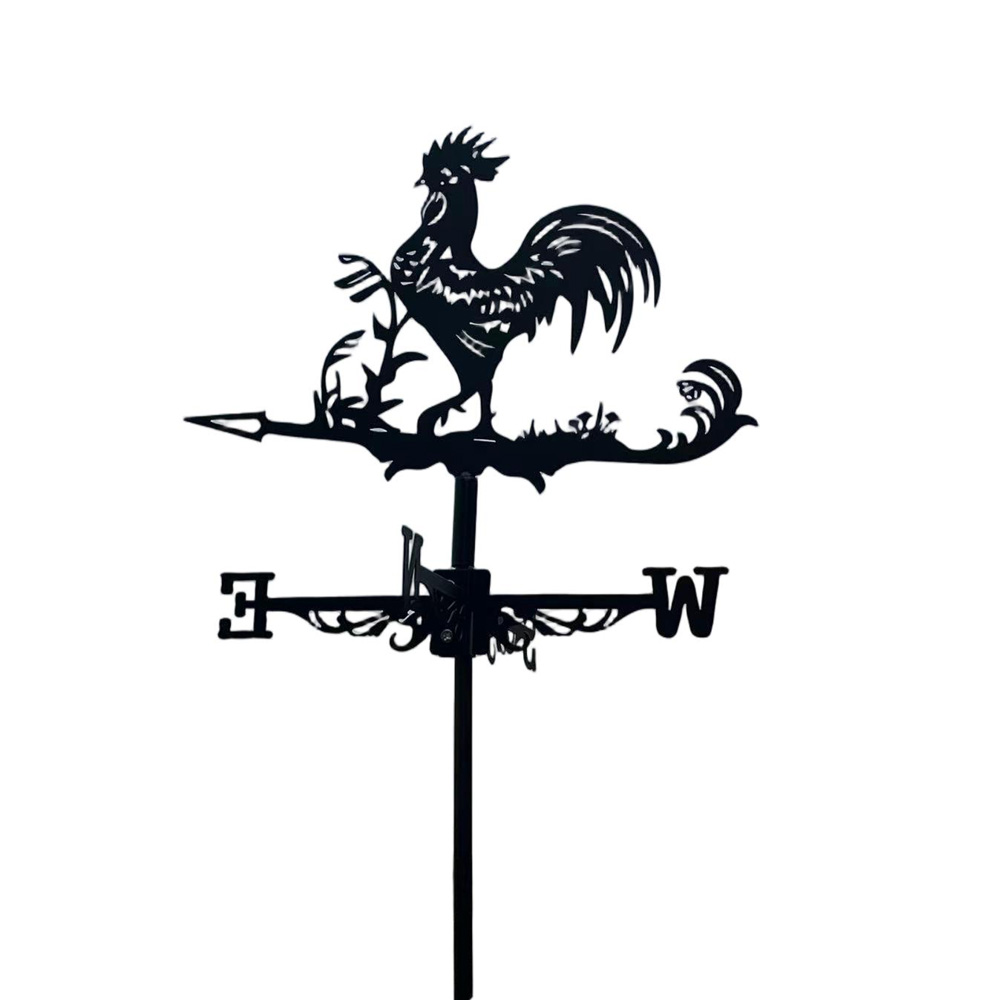 שבשבת רוחות מברזל עם דמות תרנגול לעיצוב הגינה דגם 1102 מבית טיפות טבע