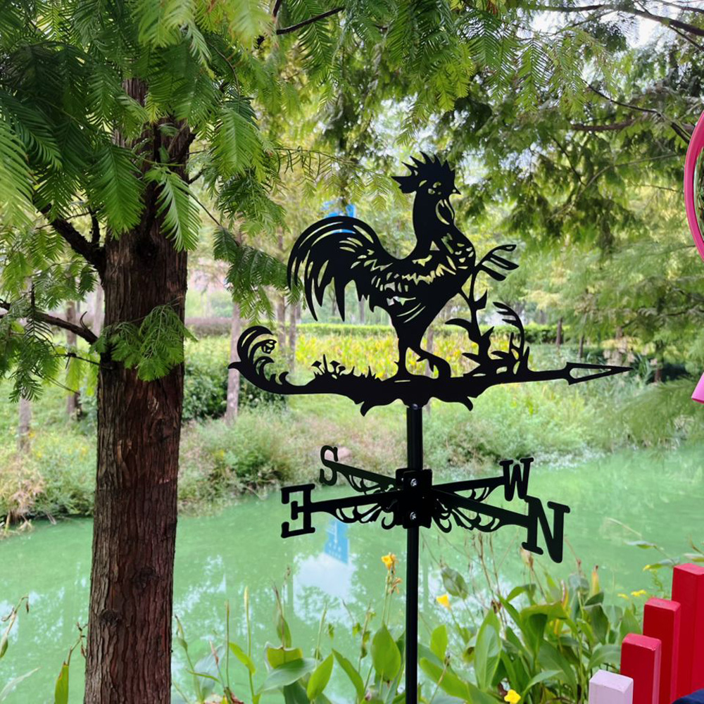 שבשבת רוחות מברזל עם דמות תרנגול לעיצוב הגינה דגם 1102 מבית טיפות טבע