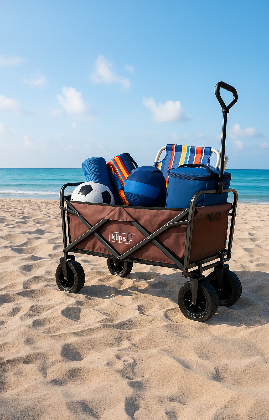 עגלת קמפינג 120 ק"ג ידית טלסקופית דגם Rose מבית Klips