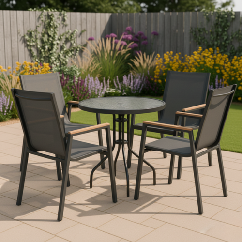 סט פינת אוכל שולחן מדריד עם 4 כיסאות לימה מבית PLAYA