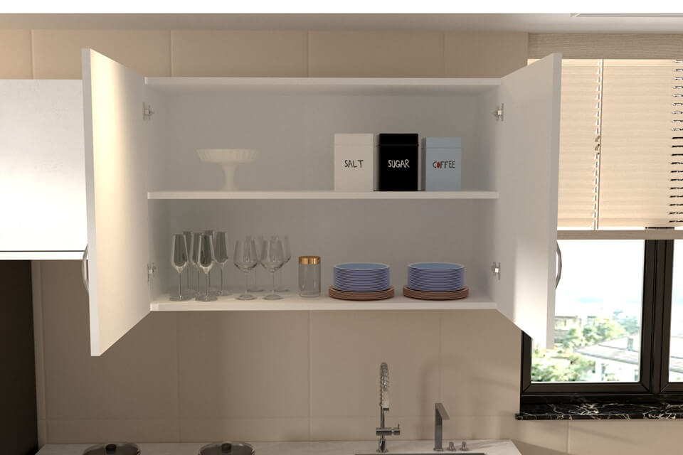 ארון שירות עליון למטבח ברוחב 1 מטר דגם סיני מבית טודו דיזיין TUDO DESIGN