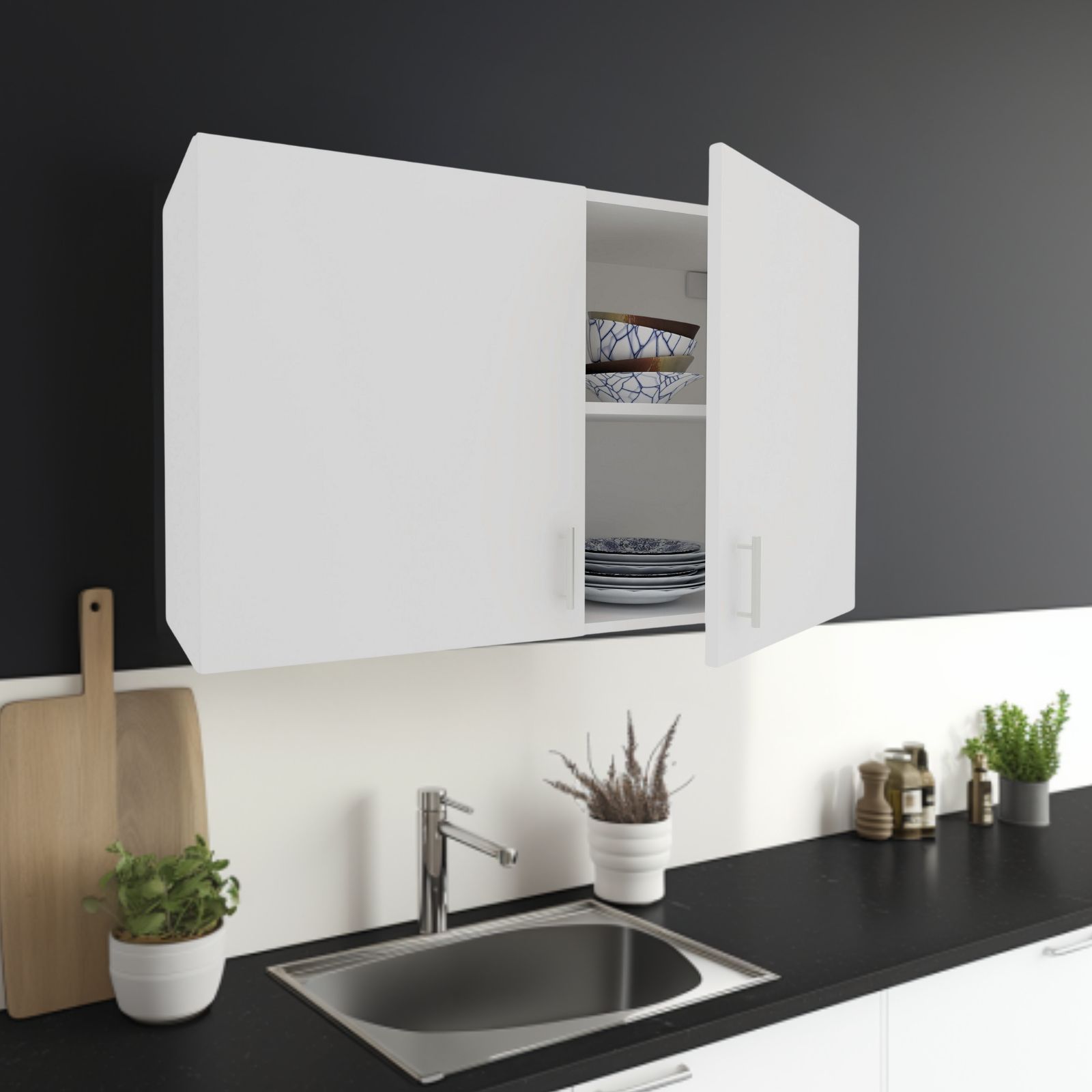 ארון שירות עליון למטבח ברוחב 1 מטר דגם סיני מבית טודו דיזיין TUDO DESIGN