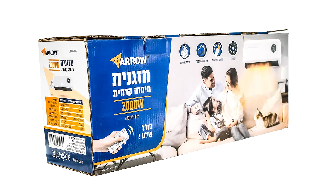 מזגנית חימום קרמית 2000W דגם 600705-002 מבית Arrow