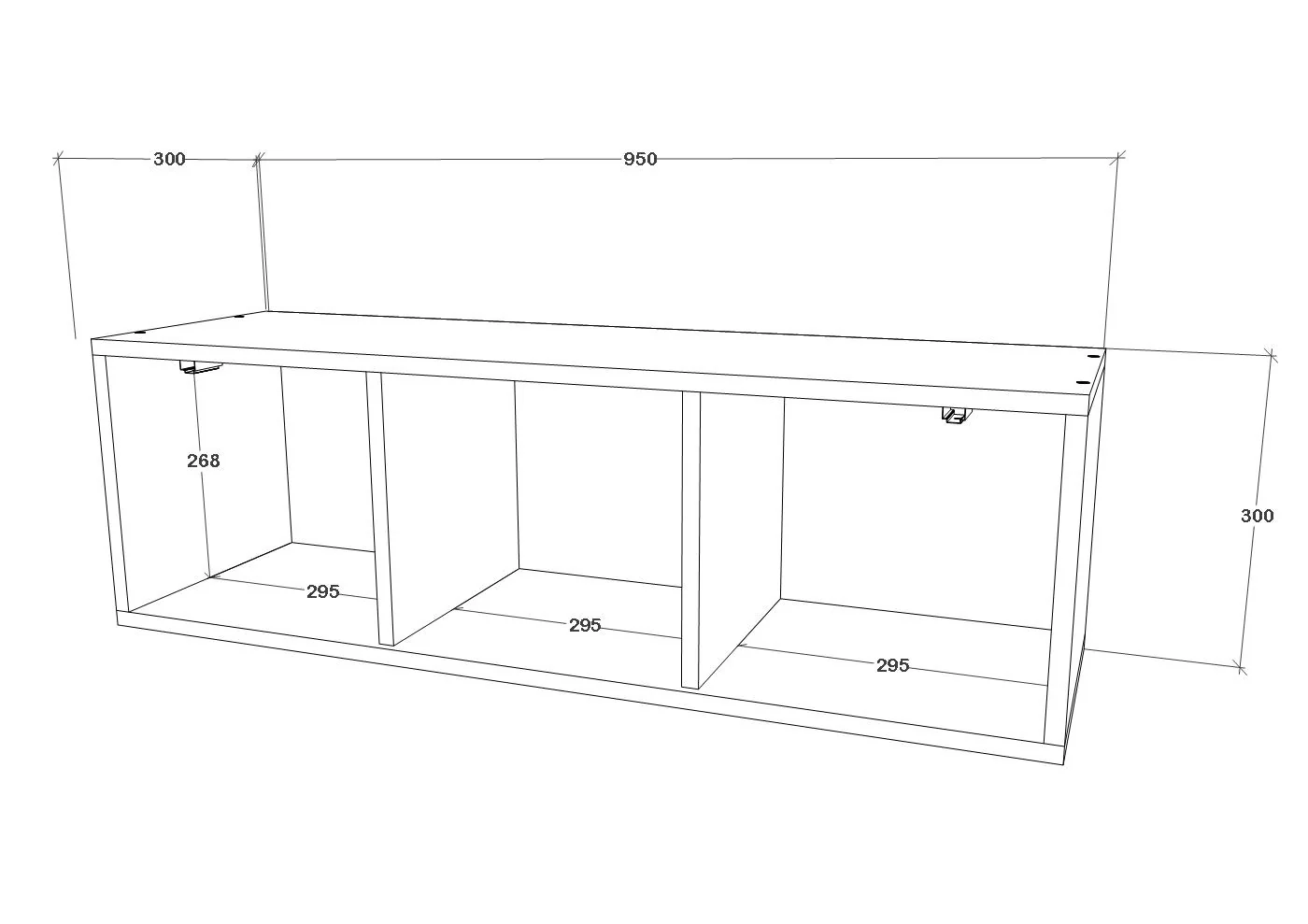 ארונית תלויה קלאפה 95/30 ס"מ דגם רונית מבית טודו דיזיין