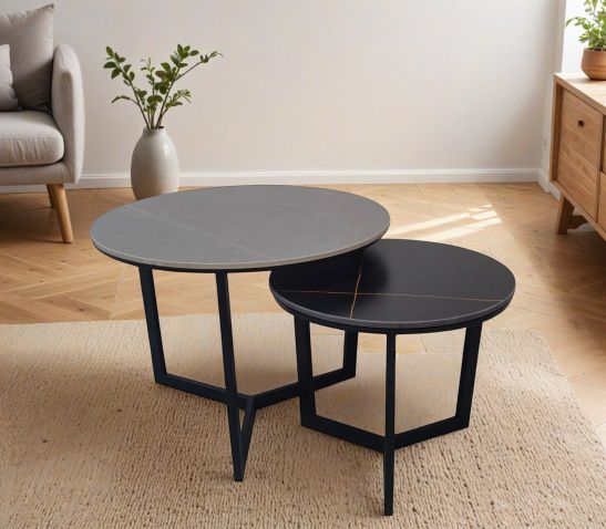 זוג שולחנות סלון עגולים קרמיקה דגם ורונה VERONA מבית טודו דיזיין זוג שולחנות סלון עגולים קרמיקה דגם ורונה VERONA מבית טודו דיזיין