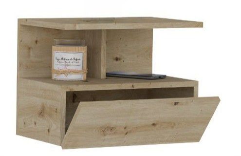 שידת לילה תלויה עם קלפה צבע אלון דגם NESLI מבית טודו דיזיין שידת לילה תלויה עם קלפה צבע אלון דגם NESLI מבית טודו דיזיין