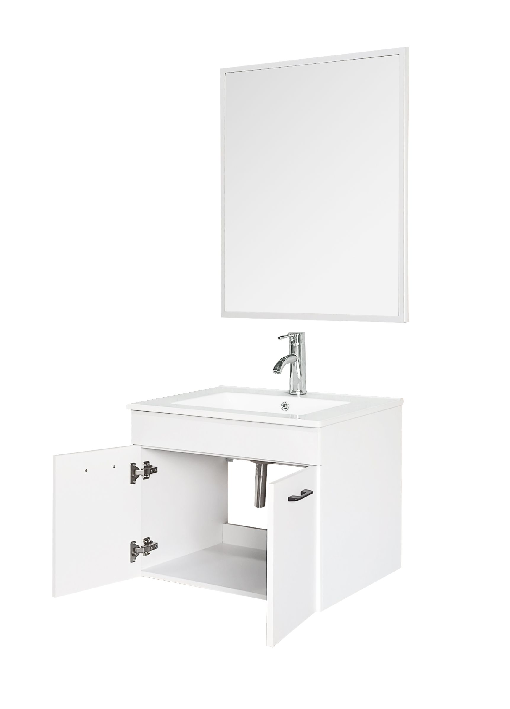 ארון אמבטיה תלוי ברוחב 60 ס"מ כולל כיור חרס ומראה מבית טודו דיזיין דגם יסמין