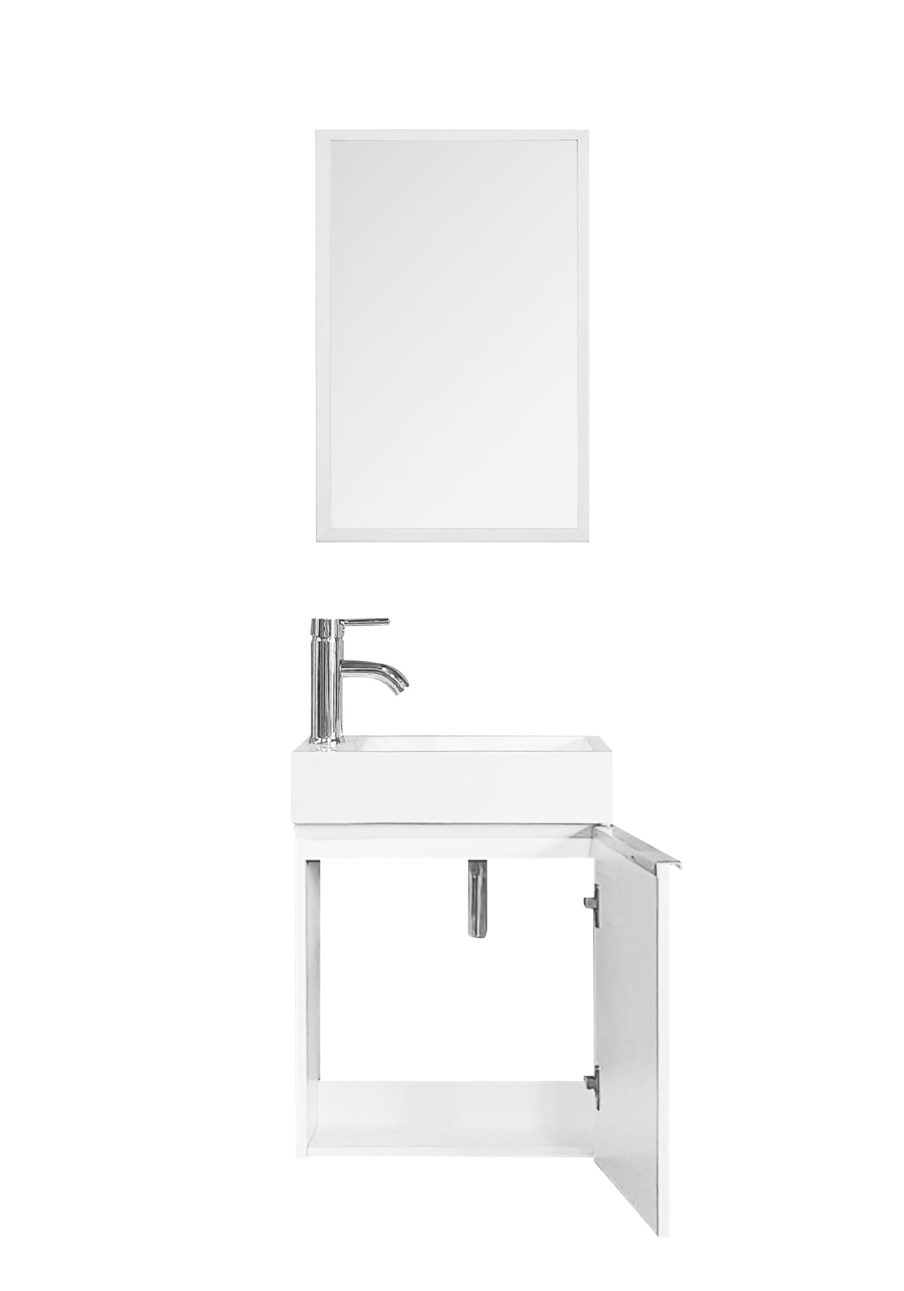 ארונית שירותים צפה 45 ס"מ כולל כיור ומראה דגם כלנית מבית טודו דיזיין